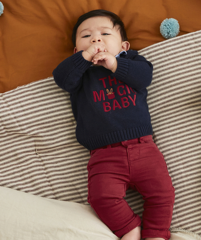 Baby boy Tao Categories - BABY BOYS' RED CHINO TROUSERS WITH POCKETS