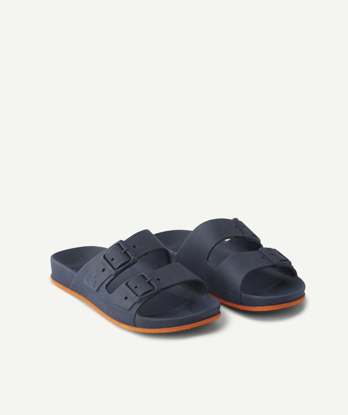 CACATOES ® Tao Categories - - NAVY BLUE SANDALS WITH ORANGE DETAILS FOR CHILDREN