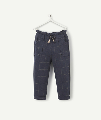 Trousers Nouvelle Arbo   C - BABY GIRL'S BLUE CHINOS WITH GLITTER CHECKS