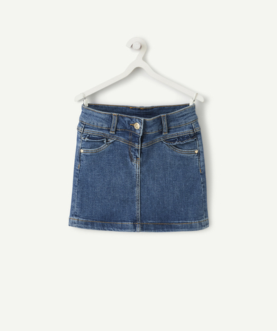 ECODESIGN Tao Categories - STRAIGHT DENIM SKIRT WITH FRILLS ON THE POCKETS