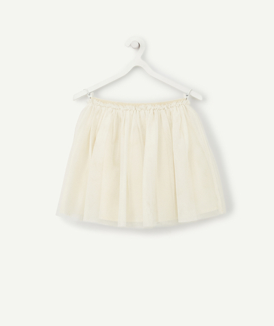 Shorts - Skirt Tao Categories - BABY GIRLS' SHORT TULLE SKIRT WITH GOLD COLOR POLKA DOTS