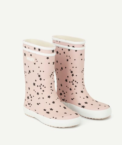 Boots Nouvelle Arbo   C - GIRLS' PINK RUBBER BOOTS WITH PRINTED WITH STARS