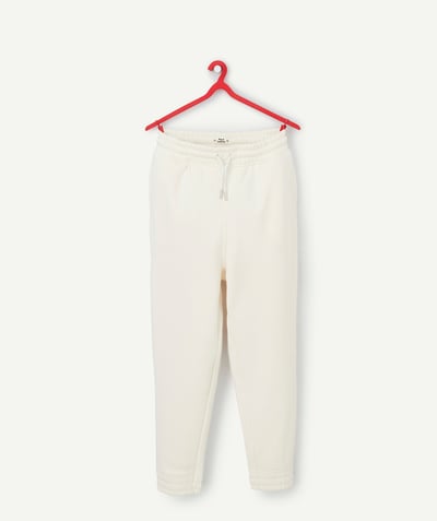 Girl Nouvelle Arbo   C - GIRLS' JOGGING PANTS IN CREAM RECYCLED FIBERS