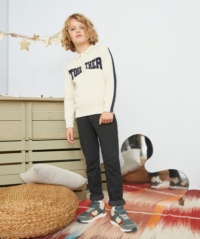 Party outfits Tao Categories - BOYS' GREY CHINO TROUSERS