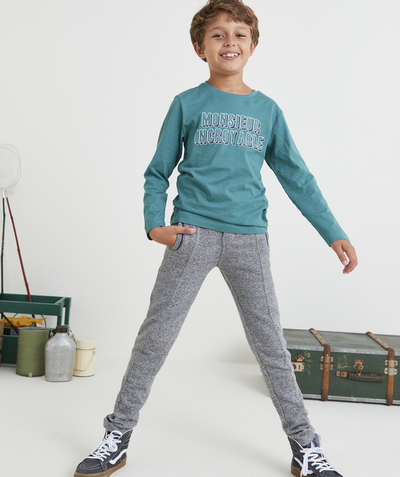Boy Nouvelle Arbo   C - BOY'S GREY JOGGING TROUSERS IN RECYCLED FIBERS