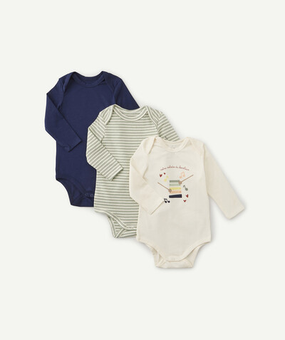 Baby girl Nouvelle Arbo   C - PACK OF THREE MUSIC DESIGN ORGANIC COTTON BODYSUITS