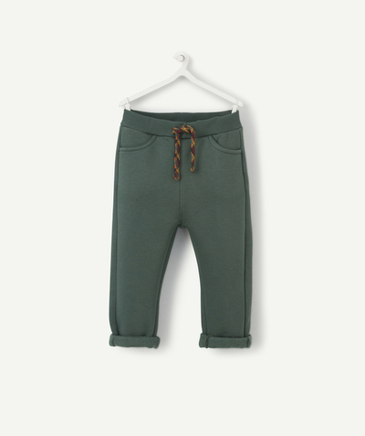 Trousers Nouvelle Arbo   C - BABY BOYS' FIR GREEN JOGGING PANTS IN RECYCLED FIBRES