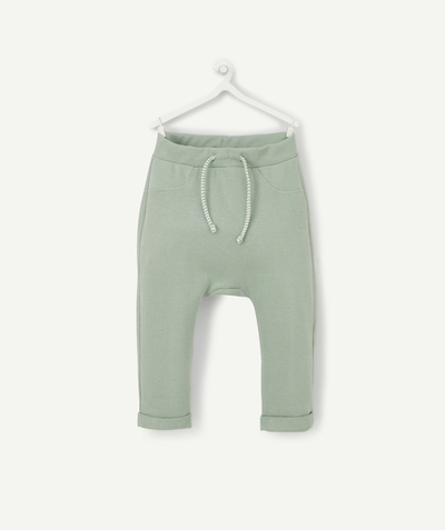 Basics Tao Categories - BABY BOYS' GREEN ALADDIN TROUSERS IN RECYCLED FIBERS