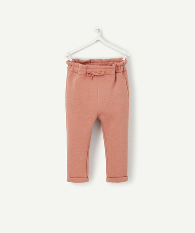 Basics Nouvelle Arbo   C - BABY GIRLS' TROUSERS IN PINK SEQUINNED FLEECE MADE IN RECYCLED FIBERS