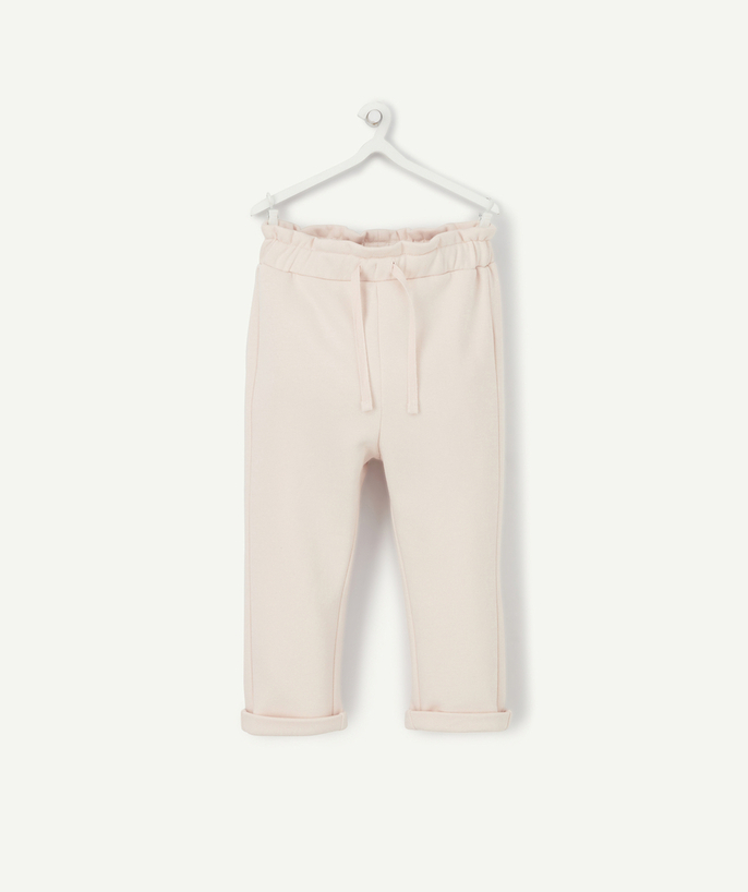Trousers Tao Categories - BABY GIRLS' JOGGING PANTS IN PINK RECYCLED FIBERS