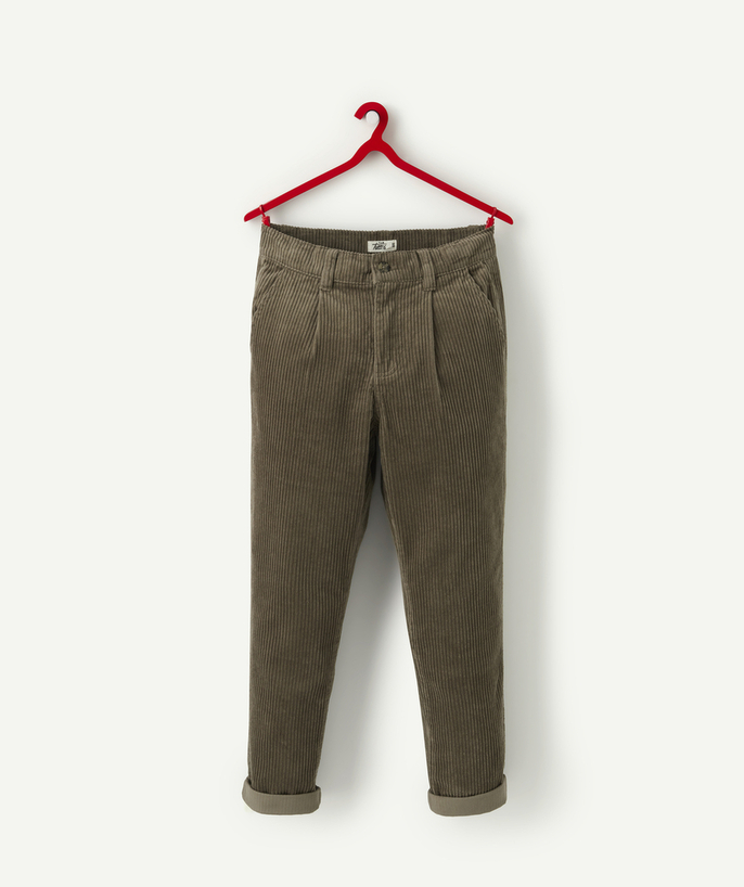 Trousers - Jeans Tao Categories - BOYS' KHAKI CORDUROY TROUSERS