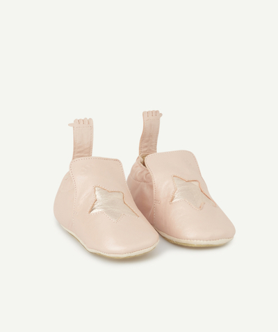 EASY PEASY ® Tao Categories - PINK LEATHER SLIPPERS WITH STARS