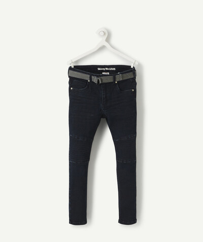 Jeans Categories Tao - LOUIS LE JEAN SKINNY MARINE AVEC CEINTURE TAILLE +