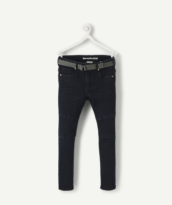 Jeans Tao Categories - LOUIS SIZE+ SKINNY NAVY JEANS WITH A BELT
