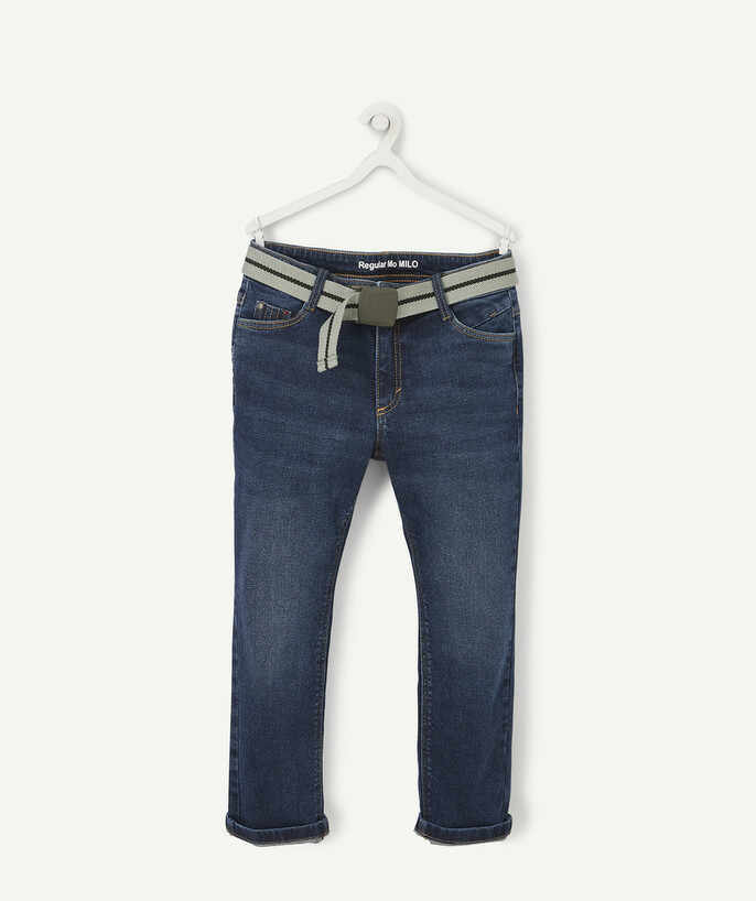 Jeans Tao Categories - MILO SIZE+ STRAIGHT RAW DENIM JEANS WITH A BELT