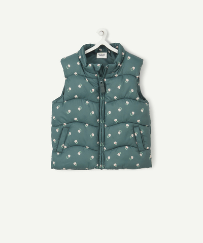 Baby girl Nouvelle Arbo   C - BABY GIRLS' GREEN SLEEVELESS PADDED JACKET IN RECYCLED PADDING