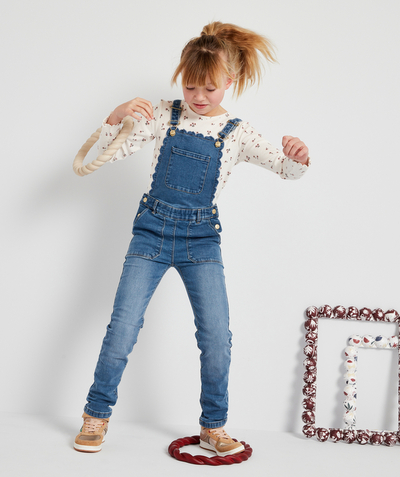 Back to school collection Nouvelle Arbo   C - GIRLS' DUNGAREES IN LOW ENVIRONMENTAL IMPACT DENIM