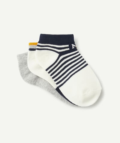 Boy Nouvelle Arbo   C - PACK OF THREE PAIRS OF BLUE WHITE AND YELLOW SOCKS