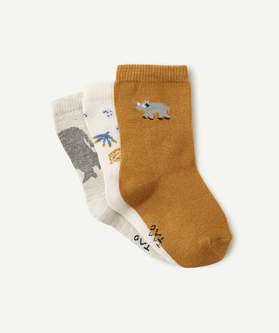 New collection Nouvelle Arbo   C - PACK OF THREE PAIRS OF LONG RHINOCEROS DESIGN SOCKS
