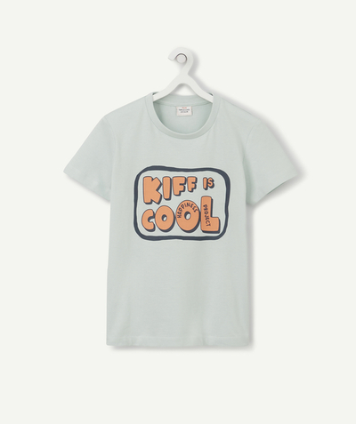Boy Tao Categories - BOYS' T-SHIRT IN LIGHT BLUE ORGANIC COTTON WITH KIFF MESSAGE
