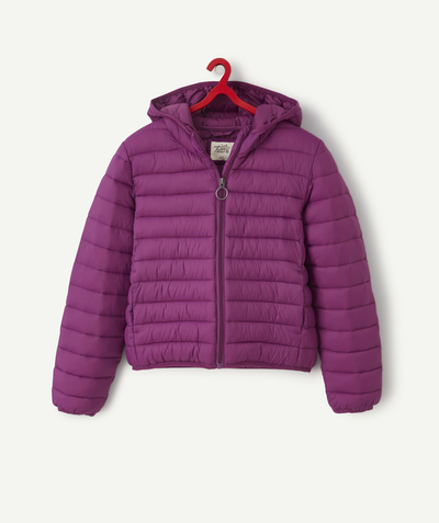 Back to school collection Nouvelle Arbo   C - GIRLS' PURPLE PUFFER JACKET WITH RECYCLED PADDING