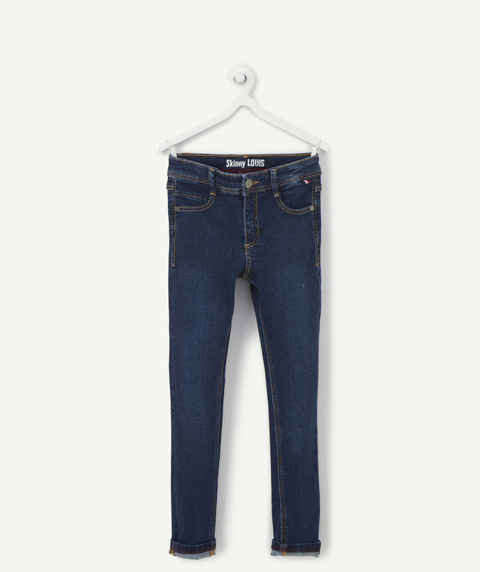 Jeans Tao Categories - BOYS' LOUIS SKINNY TROUSERS IN LOW-IMPACT BLUE DENIM