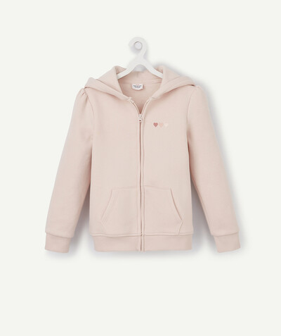 Sweatshirt Nouvelle Arbo   C - PINK ZIPPED HOODED JACKET WITH HEARTS