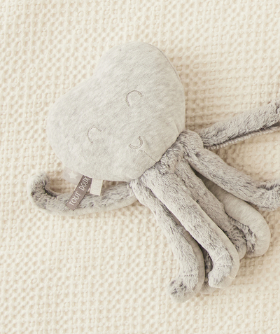 New collection Nouvelle Arbo   C - GREY OCTOPUS SOFT TOY IN RECYCLED PADDING