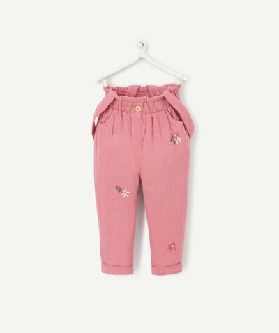 Baby girl Tao Categories - PINK TROUSERS WITH STRAPS