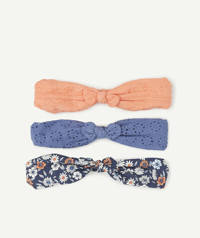 Hair Accessories Tao Categories - SET OF 3 PLAIN AND FLORAL COTTON HEADBANDS