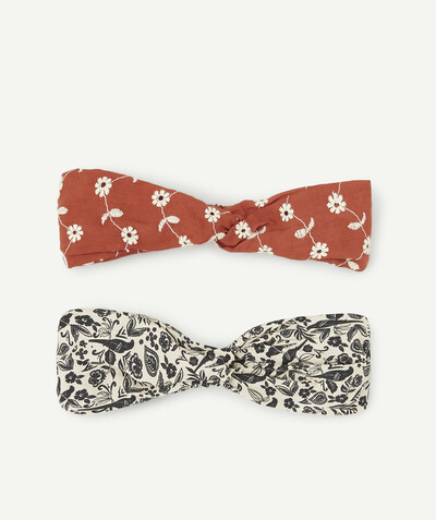 Outlet Tao Categories - SET OF 2 FLORAL BLACK AND TERRACOTTA HEADBANDS
