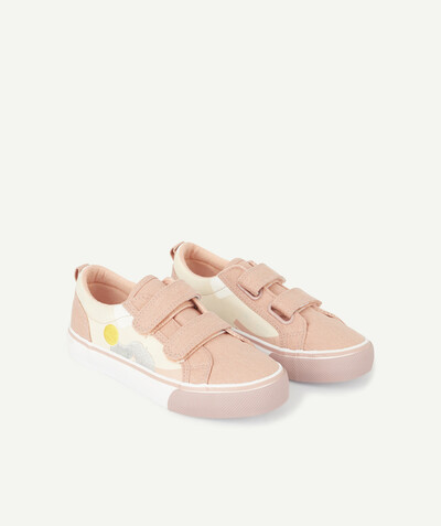 Teen girls Tao Categories - PINK LOW-TOP TRAINERS WITH COLOURFUL TEXTURED PATTERNS