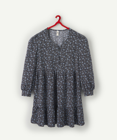 Girl Tao Categories - FLORAL BLUE SUSTAINABLE VISCOSE DRESS