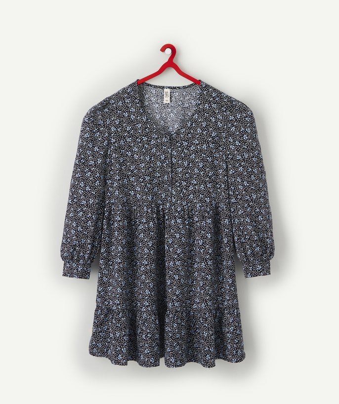 Dress - Jumpsuit Tao Categories - FLORAL BLUE SUSTAINABLE VISCOSE DRESS