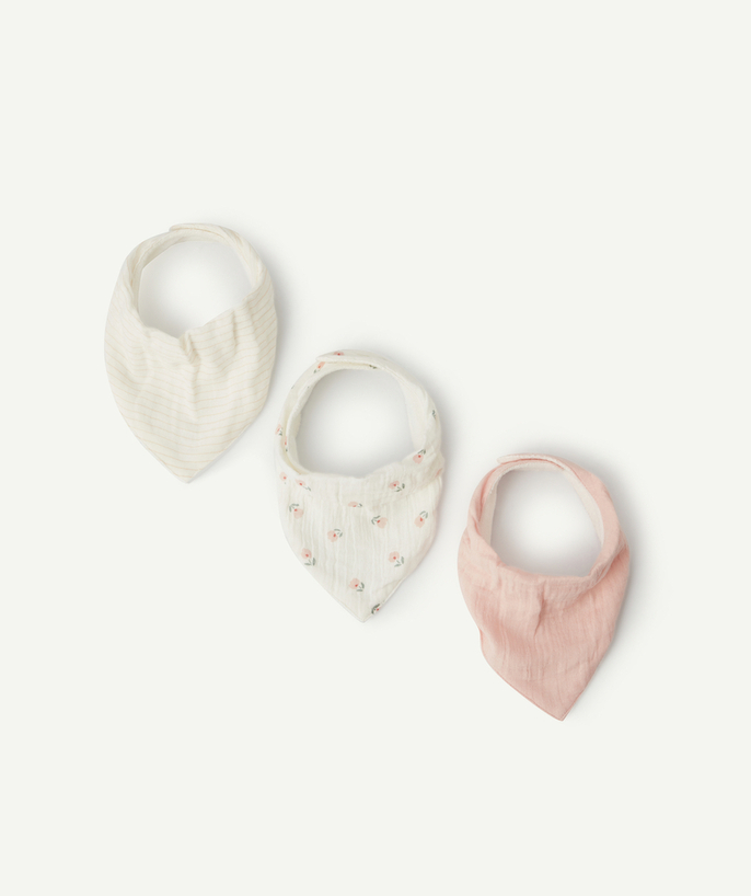 All accessories Tao Categories - PACK OF THREE BABIES' BANDANNA-STYLE COTTON GAUZE BIBS