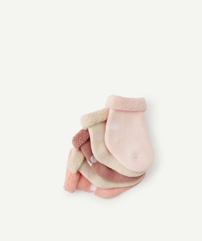 Maternity bag Nouvelle Arbo   C - PACK OF FIVE PAIRS OF BABY SOCKS IN PINK ORGANIC COTTON