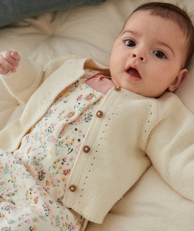 Outlet Nouvelle Arbo   C - BABIES' CREAM KNITTED CARDIGAN