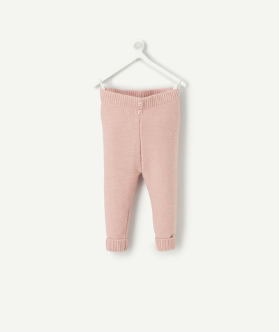 Outlet Tao Categories - BABIES' PINK KNITTED LEGGINGS