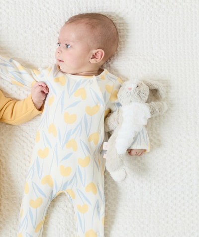 New collection Tao Categories - FLOWER AND HEART PRINT SLEEPSUIT IN RECYCLED FIBRES