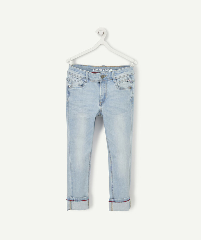 Jeans Tao Categories - VICTOR SIZE+ SLIM PALE BLUE LESS WATER DENIM TROUSERS