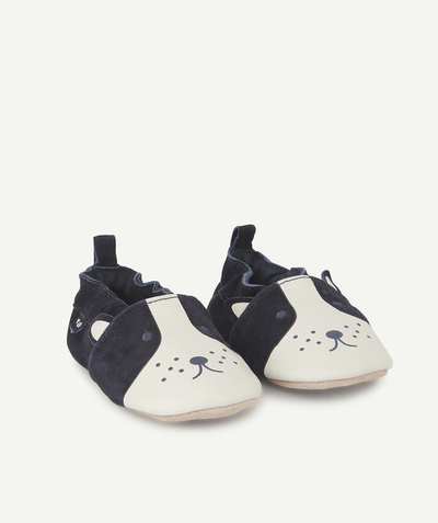 Baby boy Nouvelle Arbo   C - BABY BOYS' LEATHER SLIPPERS WITH DOG DETAILS