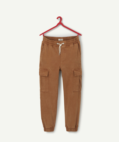 Teen boy Nouvelle Arbo   C - BOYS' CAMEL VISCOSE TROUSERS WITH POCKETS