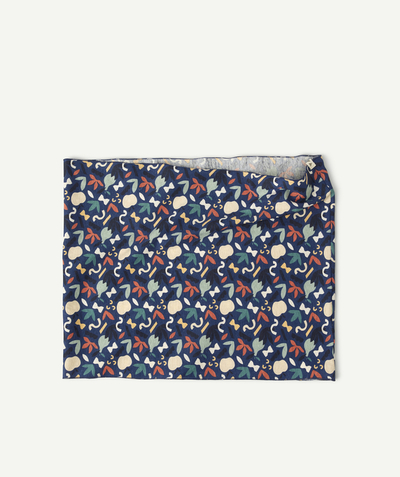 Scarves Nouvelle Arbo   C - BABY BOYS' SNOOD IN BLUE COTTON WITH COLOURED SHAPES