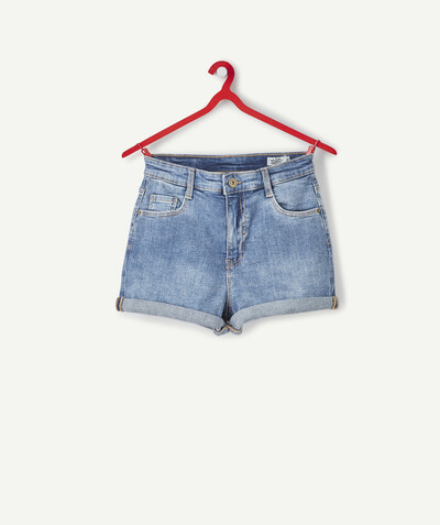 Shorts - Skirt Nouvelle Arbo   C - BLUE LESS WATER DENIM SHORTS WITH TURN-UPS