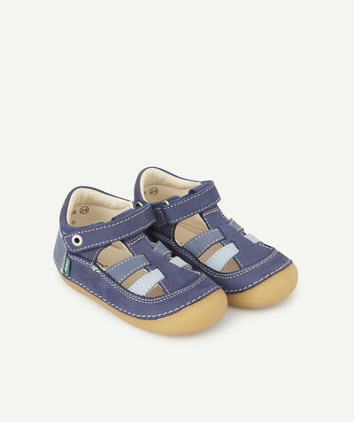 KICKERS ® Tao Categories - LEATHER FIRST STEPS SANDALS IN SHADES OF BLUE