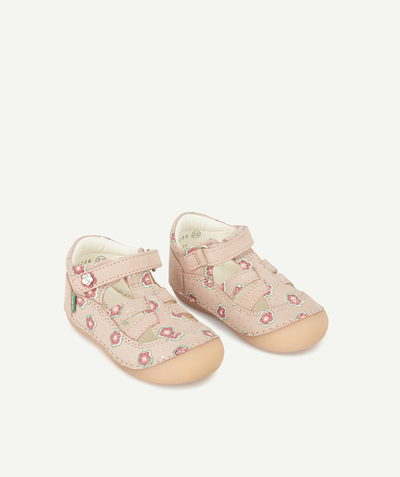 Baby girl Nouvelle Arbo   C - PALE PINK AND FLORAL LEATHER SANDALS