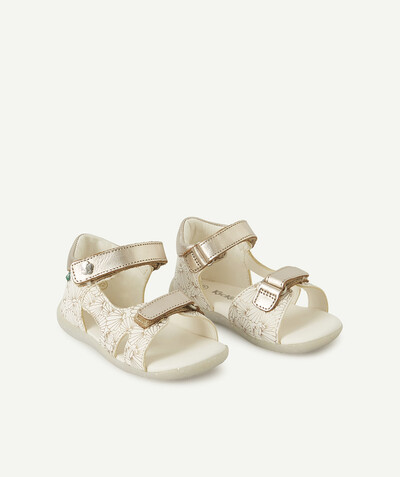Baby girl Nouvelle Arbo   C - GOLD COLOR AND PRINTED LEATHER SANDALS