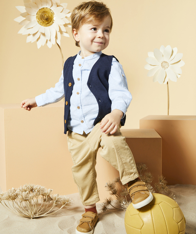 Special Occasion Collection Tao Categories - BABY BOYS' RELAXED BEIGE TROUSERS WITH REMOVABLE BRACES