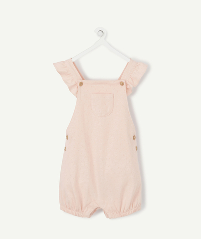 Newborn Tao Categories - PINK DUNGAREES IN A LACY KNIT WITH FRILLS