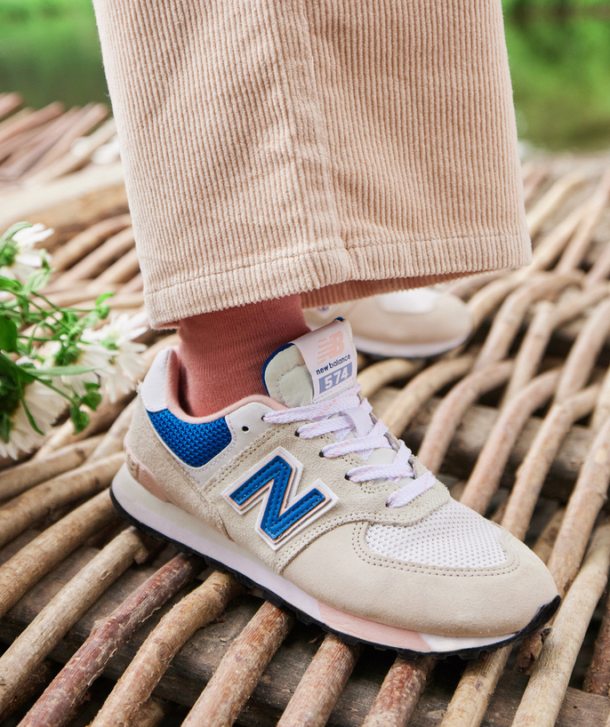 NEW BALANCE ® Tao Categories - - GIRLS' BEIGE AND PINK 574 TRAINERS